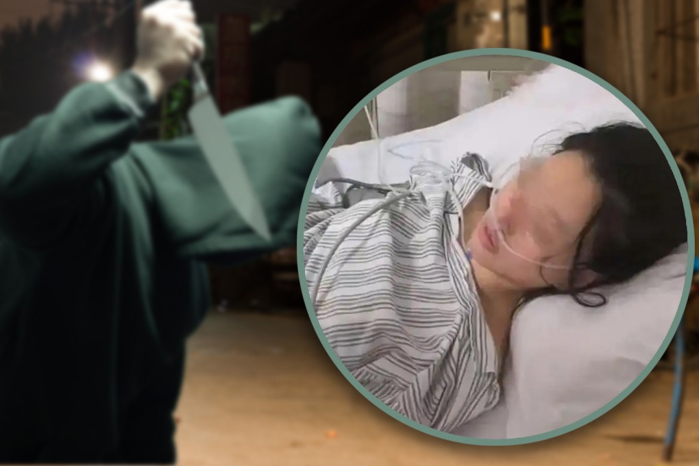 A woman in China survived being stabbed 22 times in a frenzied knife attack thanks to her breast implants. Photo: SCMP composite/Shutterstock/Baidu