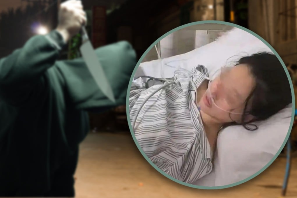 A woman in China survived being stabbed 22 times in a frenzied knife attack thanks to her breast implants. Photo: SCMP composite/Shutterstock/Baidu