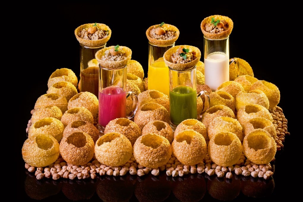 Indian Accent’s wholemeal and semolina puchkas; the New Delhi restaurant is collaborating with Hong Kong’s Chaat this weekend. Photo: Handout