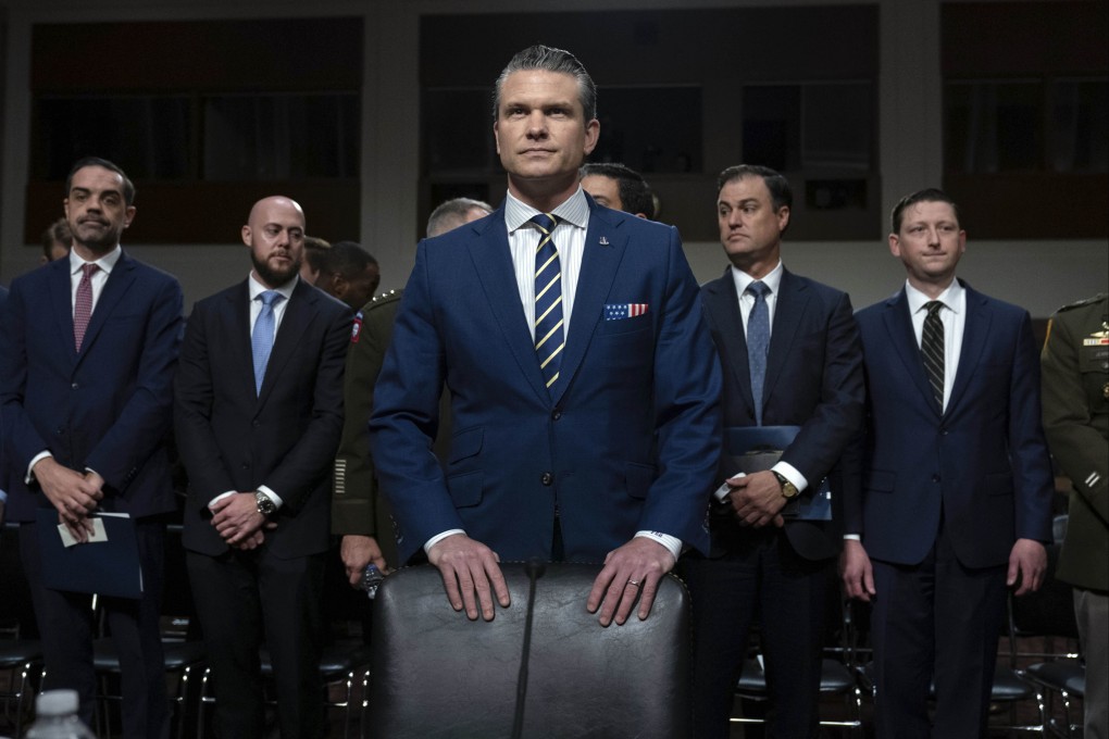 US Secretary of Defence Pete Hegseth (centre) arrives at Capitol Hill in Washington to testify before a Senate Armed Services Committee hearing on Wednesday. Photo: AP