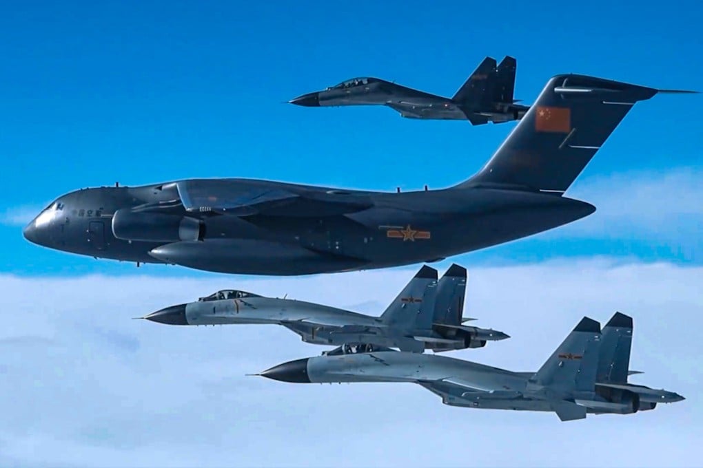 PLA aircraft take part in “Joint Sword” blockade drills around Taiwan in October 2024, days after Beijing hit out at a defiant speech by Taiwanese leader William Lai. Photo: Weibo/ Eastern Theatre Command