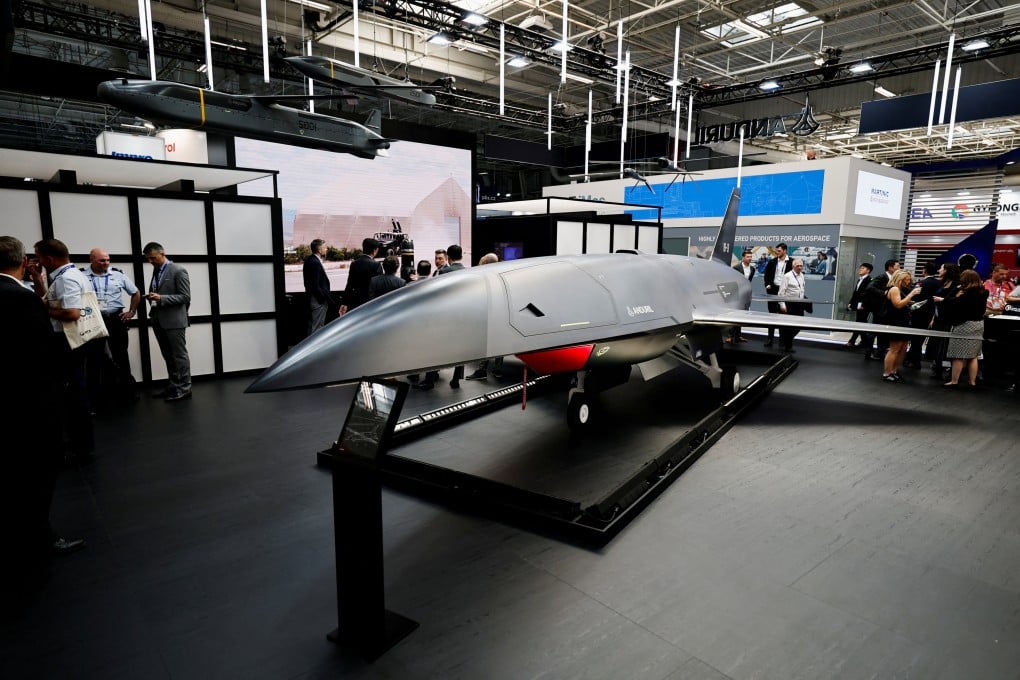 An Anduril Industries Fury autonomous air vehicle on display at the Paris Air Show. Photo: Reuters