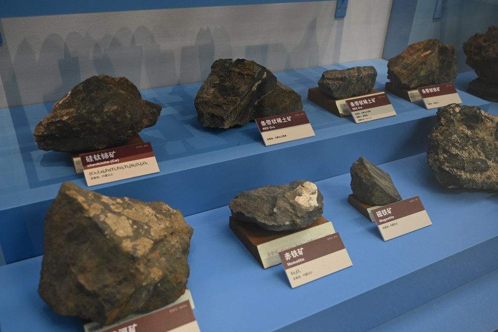 Some rare-earth minerals from China are seen at the Institute of Geology and Geophysics at the Chinese Academy of Sciences on May 17. Photo: Getty Images