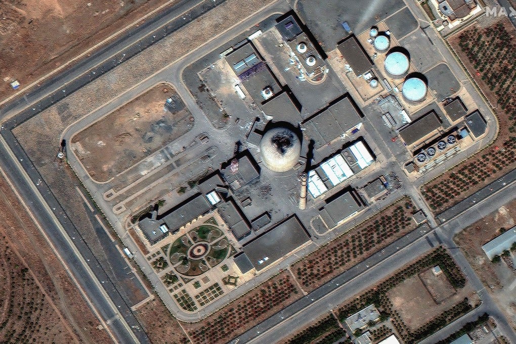 This satellite image shows damage at the Iranian nuclear facility at Arak in central Iran, after an Israeli strike. Photo: Maxar Technologies via AFP