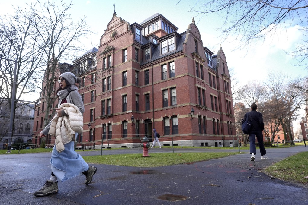 People walk on the Harvard campus in December 2024. Photo: AP
