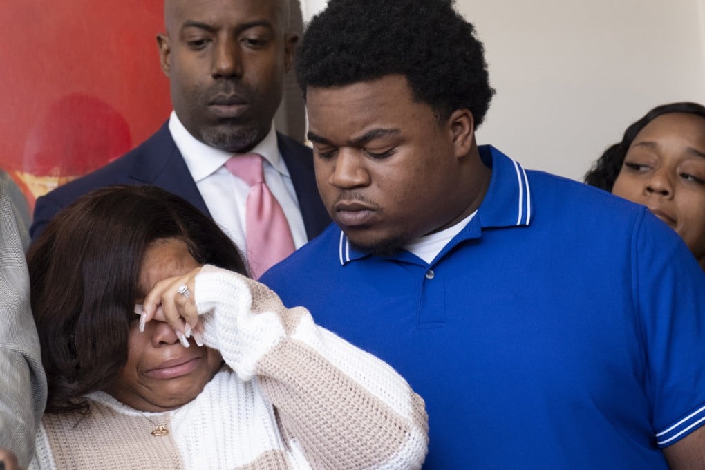 Jessica Ross and Treveon Taylor attend a news conference at their lawyer’s office in Atlanta in February 2024. Photo: Atlanta Journal-Constitution via TNS