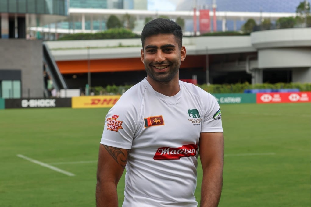 Sri Lanka team captain Tharinda Ratwatte at Kai Tak Youth Sports Ground ahead of Sunday’s Asia Rugby Championship clash with Hong Kong. Photo: Edmond So