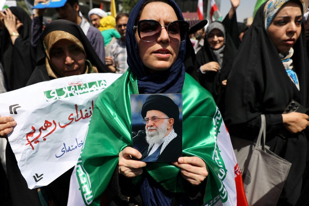 Protesters attend an anti-Israeli rally after Friday prayers in Tehran, Iran. Photo: West Asia News Agency via Reuters