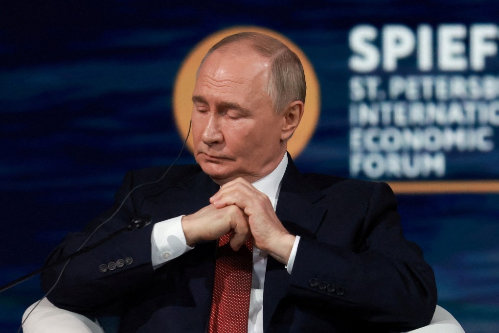Russia’s President Vladimir Putin attends a plenary session of the St. Petersburg International Economic Forum on Friday. Photo: Reuters
