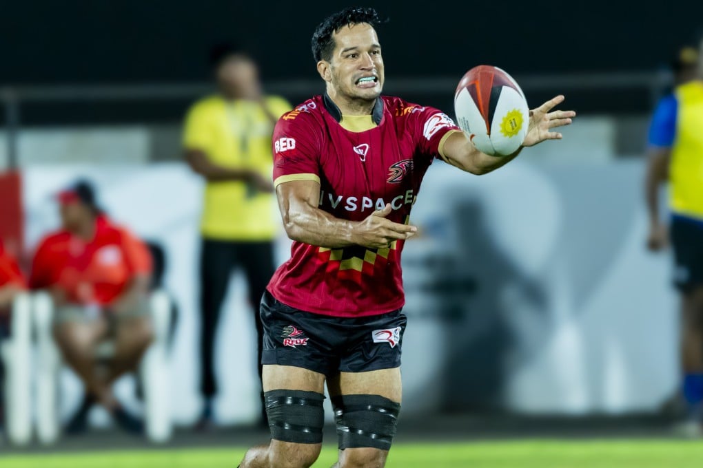 Michael Coverdale in action during Delhi Redz’s loss to Chennai Bulls in their second match. Photo: Rugby Premier League