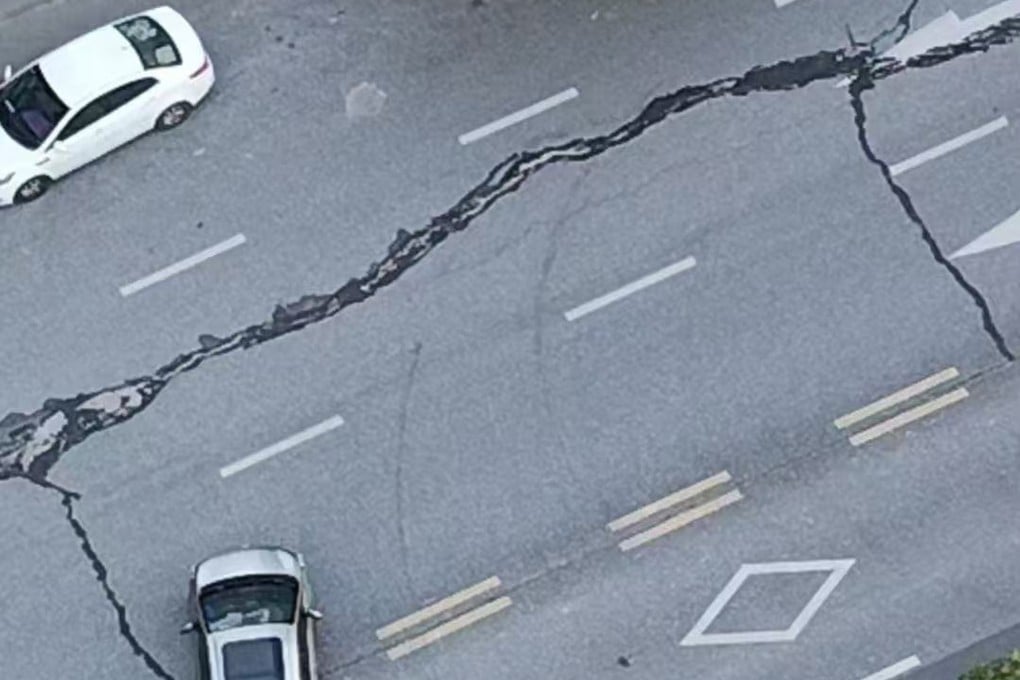 Damage caused in northern Guangdong after a magnitude 4.3 earthquake struck. Photo: Handout