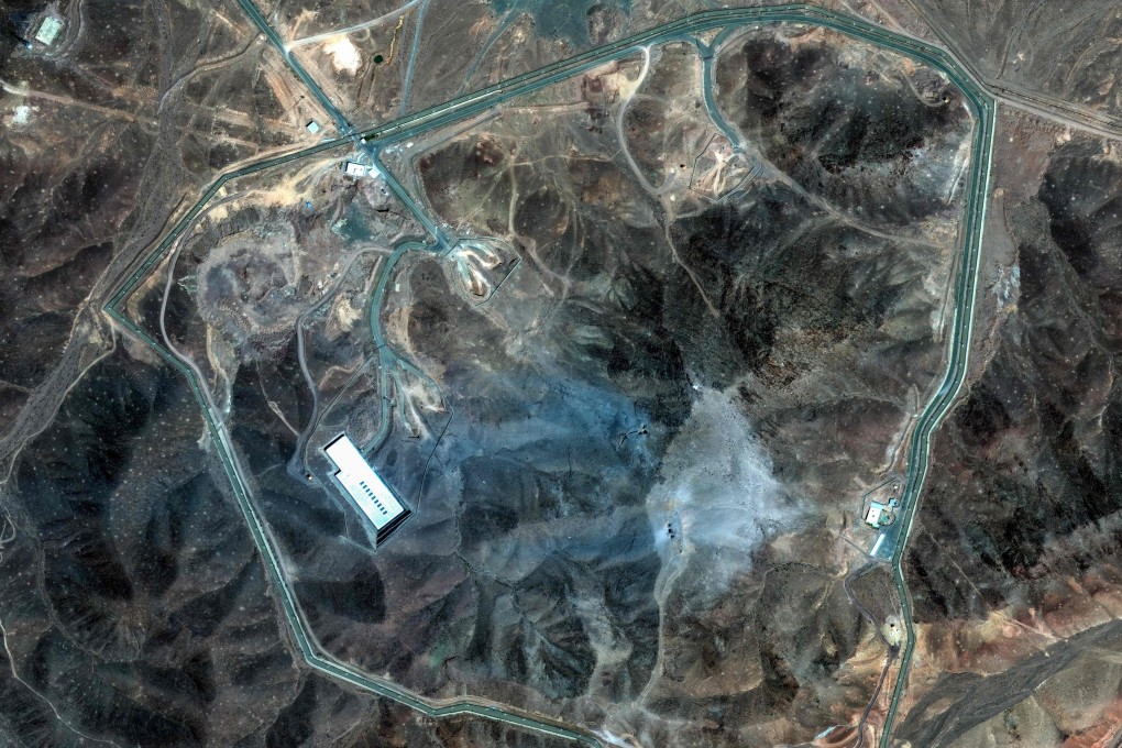 A satellite image shows Iran’s Fordow Fuel Enrichment Plant, northeast of the city of Qom, after US strikes on the site. Photo: AFP