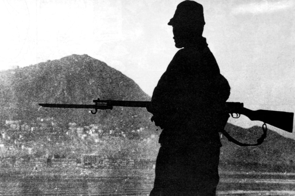 A Japanese soldier looks at Central from Tsim Sha Tsui during the war. Photo: Hong Kong Museum of History