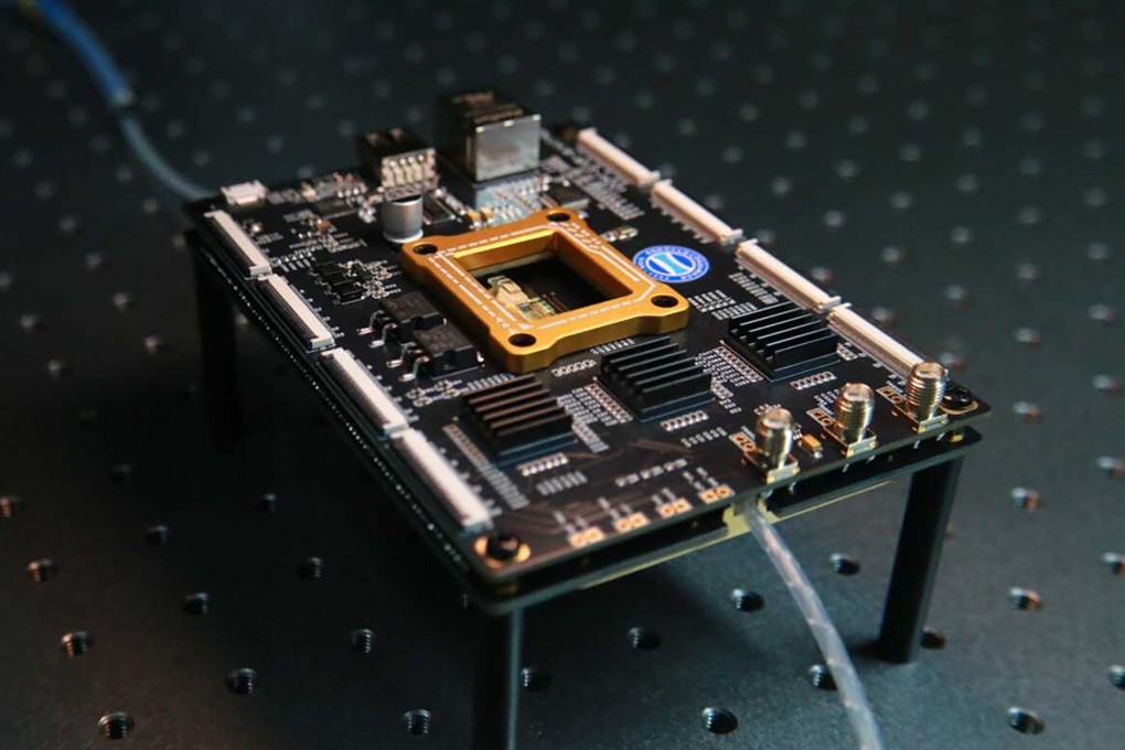 Chinese researchers say they have developed the world’s first highly parallel optical computing integrated chip, named “Meteor-1”. Photo: Handout