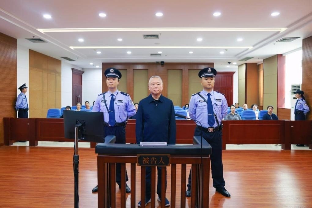 Liu Yuejin at the Fuzhou Intermediate People’s court in Fujian province, which has ordered that all of his personal properties be confiscated and his illegal gains turned over to the state. Photo: Handout