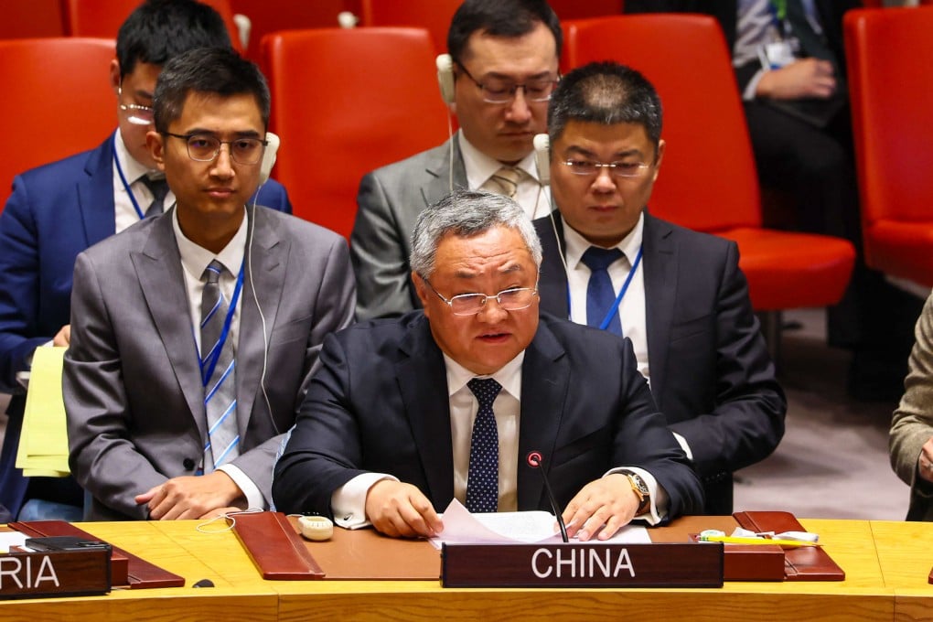 Fu Cong, China’s ambassador to the UN, told a Security Council meeting on Sunday that the US had “dealt a heavy blow to the international nuclear non-proliferation regime”. Photo: Getty Images via AFP