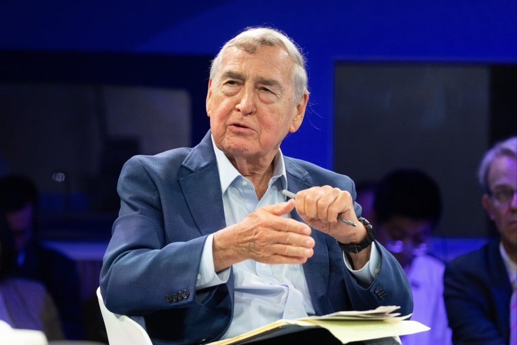 Harvard professor of government Graham Allison speaks on Tuesday during a panel chat at the World Economic Forum in Tianjin, China. Photo: EPA