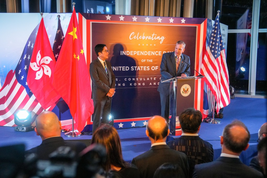 Gregory May (right), US consul general to Hong Kong and Macau, and deputy financial secretary Michael Wong Wai-lun. Photo: Sun Yeung