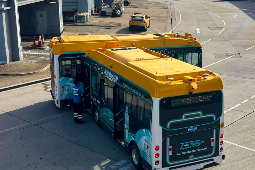 The city government has ordered an investigation after two automonous buses collided in a restricted area at Hong Kong International Airport on Sunday. Photo: Handout