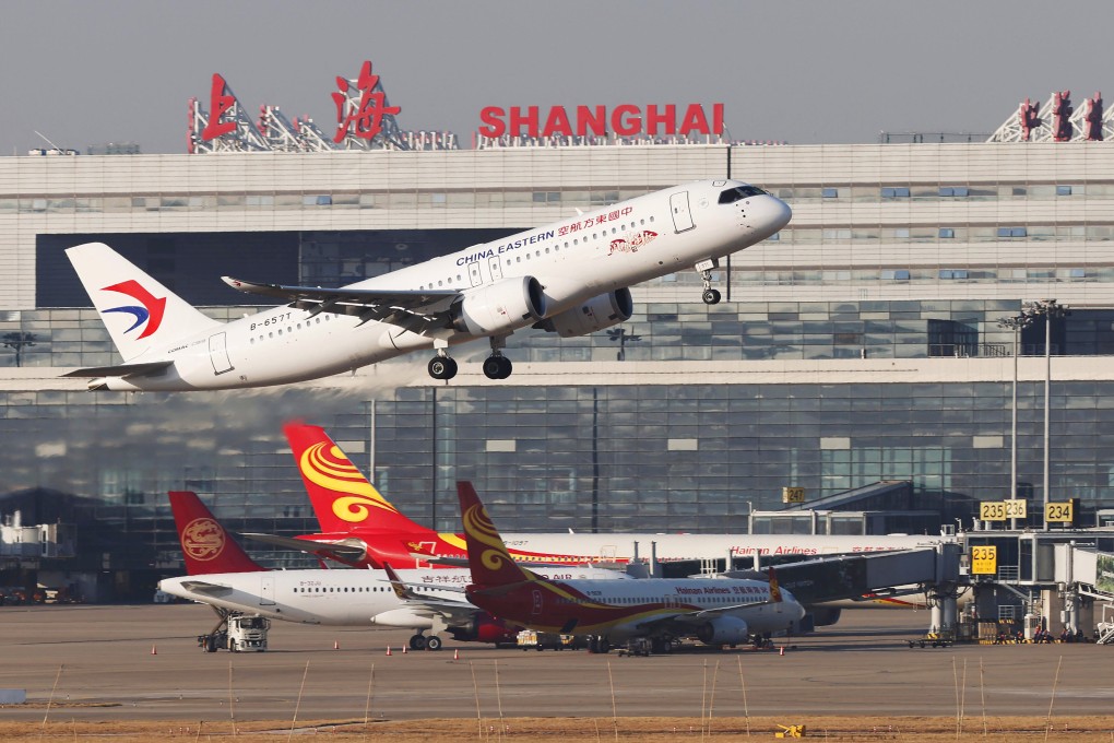 The C919 Flight MU721 takes off from Shanghai Hongqiao International Airport in east China’s Shanghai on January 1, 2025. Photo: Xinhua