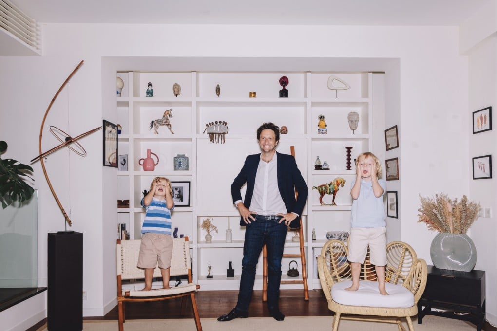 Diego Dultzin Lacoste with his sons, Gabino (left) and Pablo, at home in Clear Water Bay, Hong Kong. Photo: Jocelyn Tam