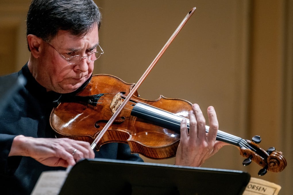 Roberto Diaz, president and chief executive of the Curtis Institute of Music in Philadelphia, plays the Tuscan-Medici viola, made by Antonio Stradivari, at the Library of Congress in Washington, the US, on May 14, 2025. Photo: TNS