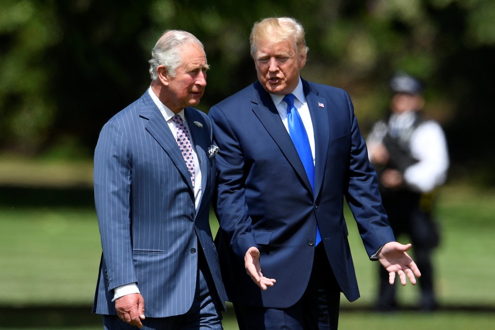 US President Donald Trump  (right) meets Britain’s Prince Charles at Buckingham Palace in 2019. Photo: Reuters