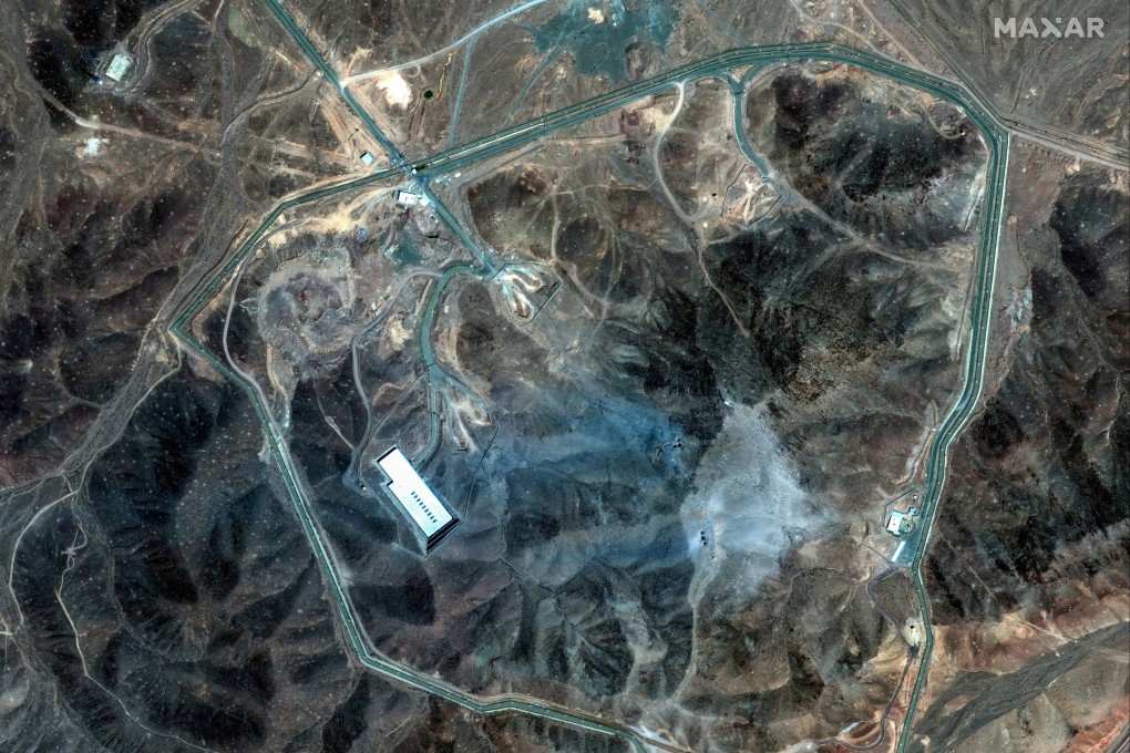 A satellite image shows an overview of Fordow underground complex after the US struck the underground nuclear facility, near Qom, Iran, on Sunday. Image: Maxar Technologies via Reuters
