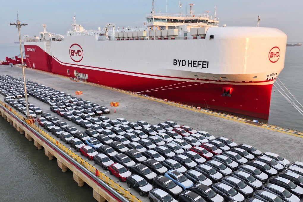 China’s exports of electric vehicles to Europe have surged in recent years, leading the European Union to impose tariffs on Chinese-made EVs in November. Photo: Getty Images