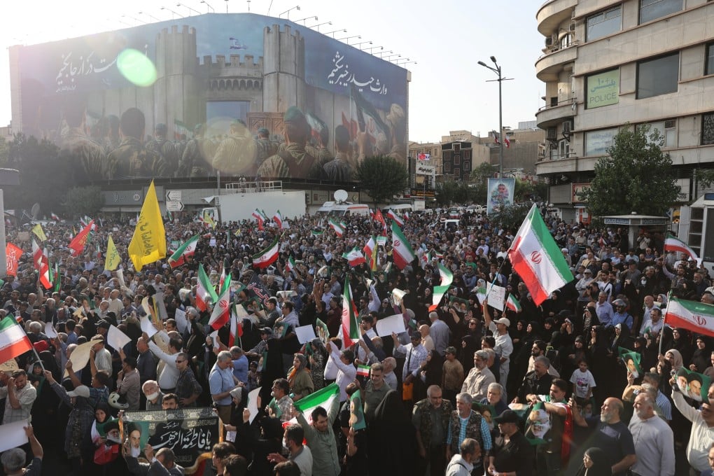 People attend a protest against the US’ attack on Iran’s nuclear sites in Tehran on June 22, 2025. Photo: Reuters
