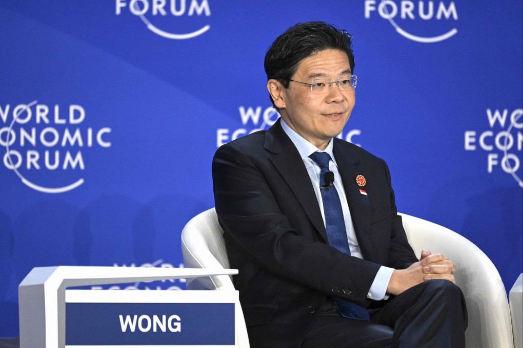Singaporean Prime Minister Lawrence Wong attends a session of the World Economic Forum Annual Meeting of the New Champions in Tianjin, China on Wednesday. Photo: AFP