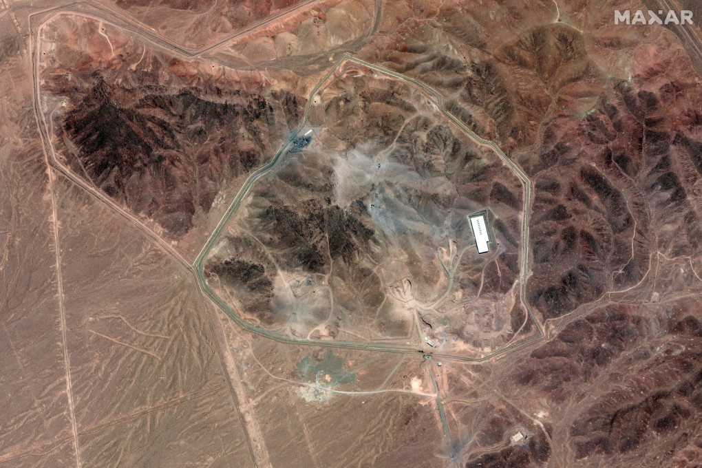 A satellite overview shows the damaged Fordow Fuel Enrichment Facility near Qom, Iran, on Tuesday. Image: Maxar Technologies via Reuters