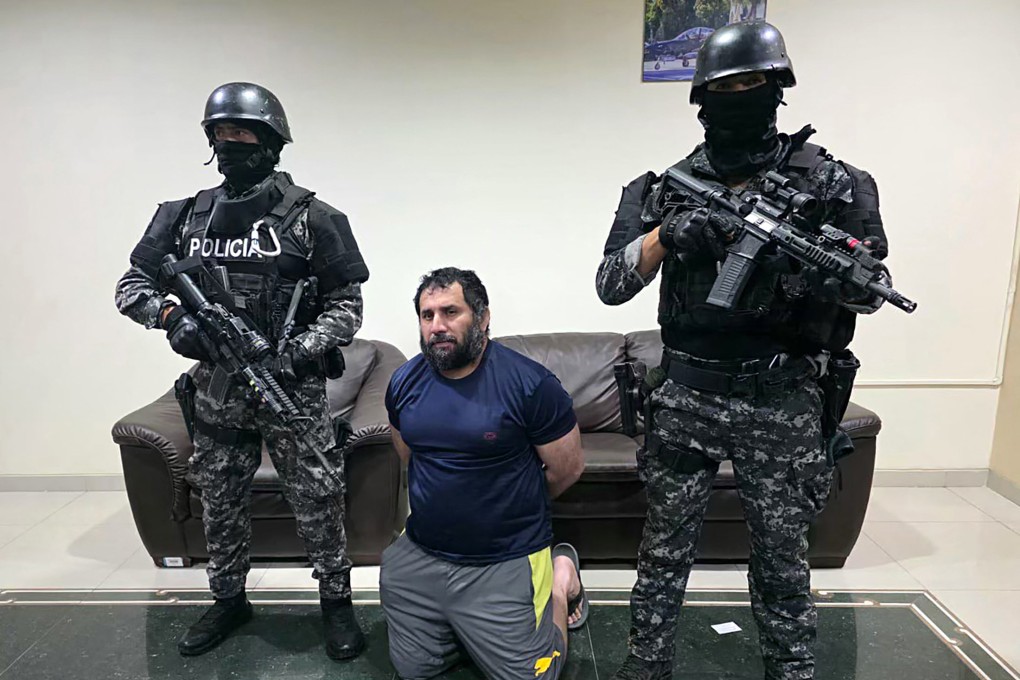 Jose Adolfo Macias Villamar after being recaptured. Photo: Ecuadorean Army via AFP