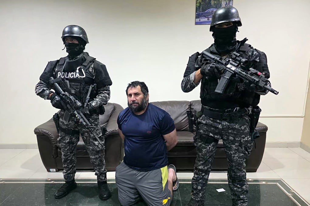Jose Adolfo Macias Villamar after being recaptured. Photo: Ecuadorean Army via AFP