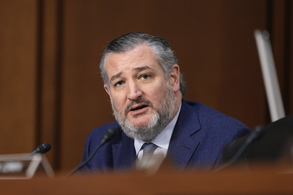 US Senator Ted Cruz speaks at the Senate Judiciary Committee in Washington on Wednesday, in a hearing titled “Enter the Dragon – China and the Left’s Lawfare Against American Energy Dominance”. Photo: AP