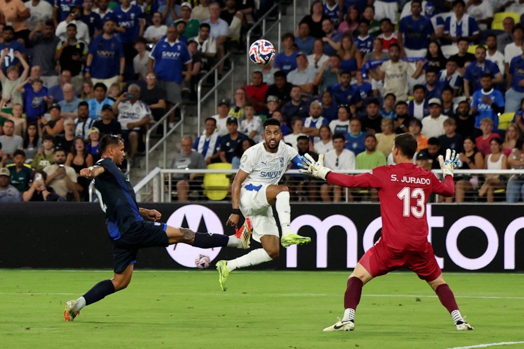 Al-Hilal’s Salem Aldawsari scores the first goal in their 2-0 win over Pachuca on Thursday. Photo: Reuters