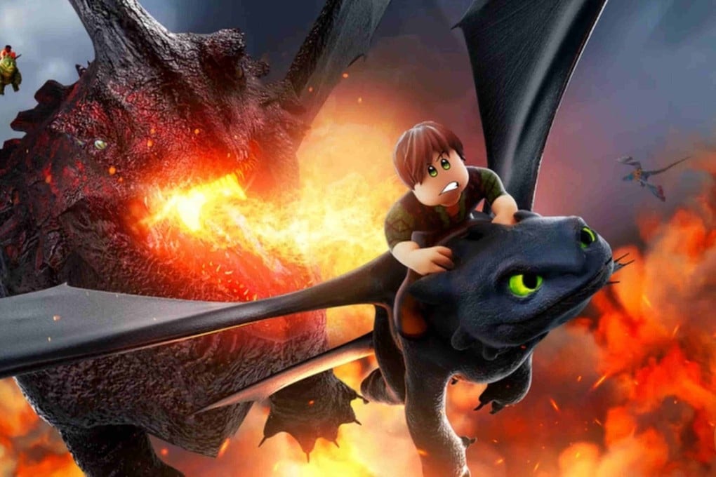 A still from Roblox’s How to Train Your Dragon video game. Hollywood studios are turning to online gaming platforms to engage with teenagers and young adults. Photo: Roblox