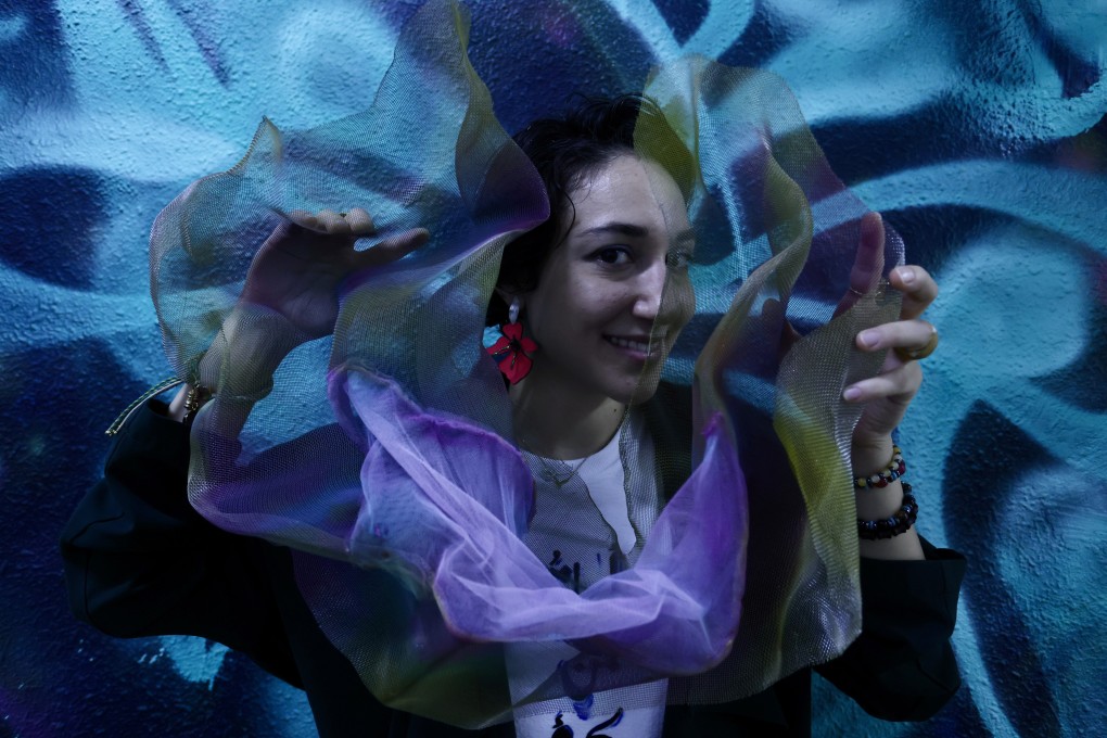 Hong Kong-based Syrian artist Serene Debs at the Gowld art studio in Quarry Bay. Debs founded the cultural “embassy” Make Du Si to promote arts from the Levant region in the Middle East. Photo: Jonathan Wong