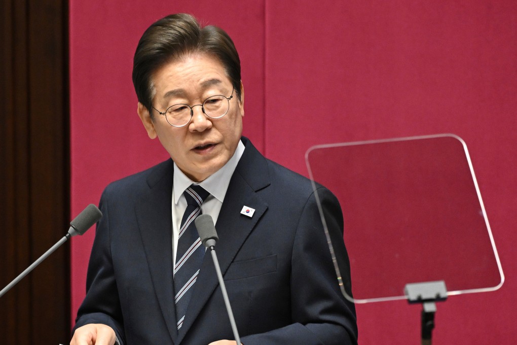 South Korean President Lee Jae-myung delivers his first budget speech at the National Assembly in Seoul on Thursday. Photo: AP