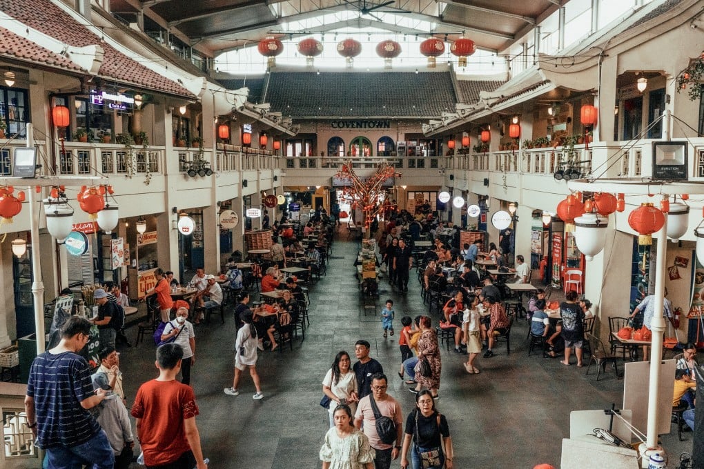 Petak Enam, in Chinatown, Jakarta, Indonesia. Petak Enam is a former car park that has been transformed into a bright and airy food court and shopping centre. Photo: Josh Edwards