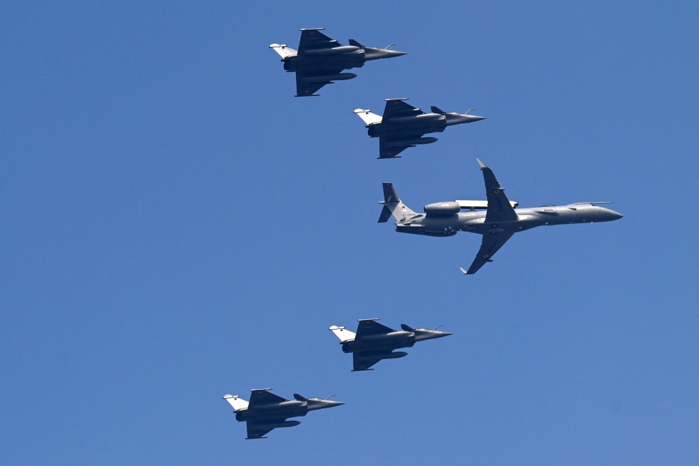 Indian Air Force aircraft perform in the skies above New Delhi in 2023. Photo: AFP