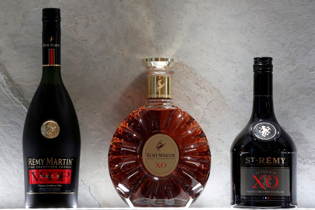 Bottles of Remy Martin VSOP cognac, Remy Martin XO cognac and St-Remy XO Brandy are displayed at the Remy Cointreau SA headquarters in Paris, France. Photo: Reuters