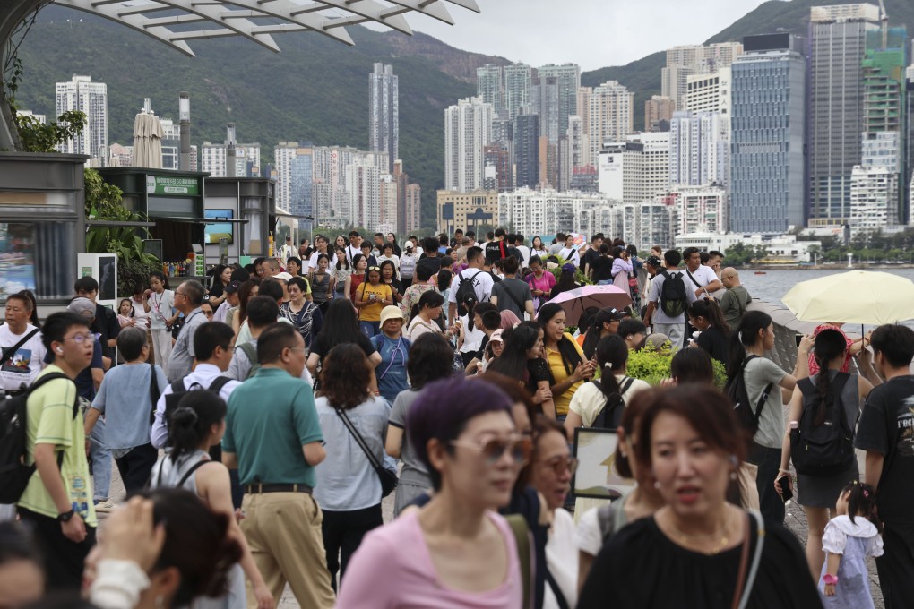 Tourists visit the Avenue of Stars in Tsim Sha Tsui on the 28th anniversary of Hong Kong’s return to Chinese rule. Photo: Jelly Tse