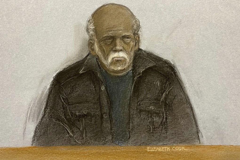 A court artist drawing shows 92-year-old Ryland Headley appearing via video link at Bristol Magistrates’ Court in November. Photo: Elizabeth Cook / PA via AP
