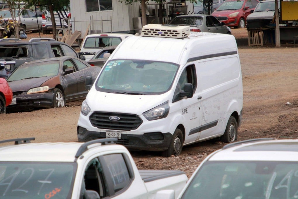 The van where 16 bodies were found. Photo: AFP