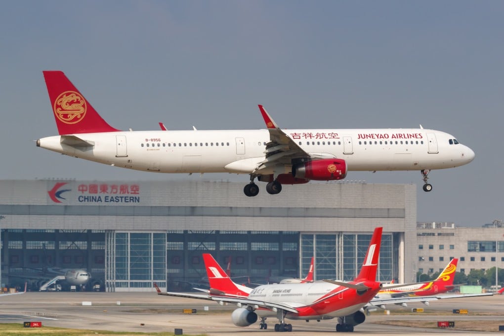 Juneyao Airlines Airbus A321 airplane at Shanghai Hongqiao airport (SHA) in China. Airbus is a European aircraft manufacturer based in Toulouse, France. Photo: Shutterstock
