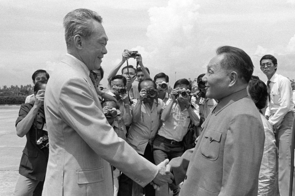 Lee Kuan Yew (front, left) welcoming Chinese Vice-Premier Deng Xiaoping (front, right) in Singapore in 1978. Lee held the Chinese in high regard, according to veteran newspaper editor Cheong Yip Seng. Photo: Xinhua