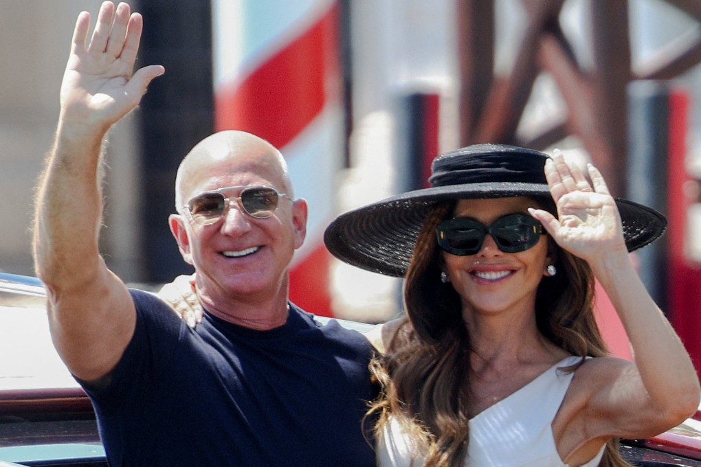 Amazon founder Jeff Bezos and his wife Lauren Sanchez Bezos leave the Aman Venice hotel, in Venice, Italy, June 29, 2025. Photo: Reuters