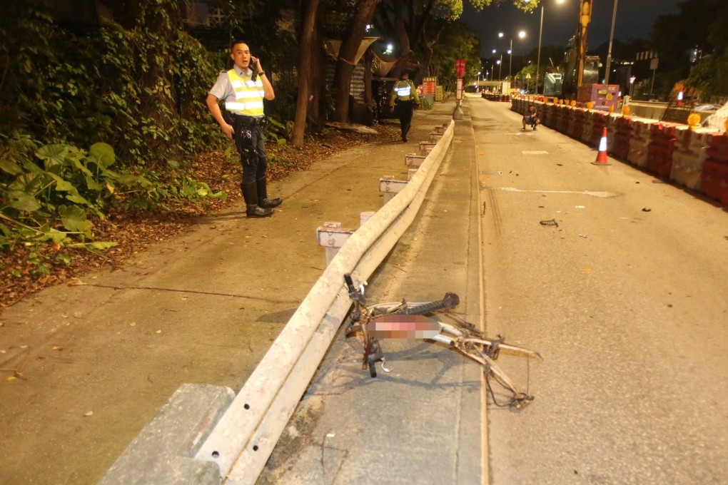 The victim’s mangled bicycle at the scene. Photo: Handout