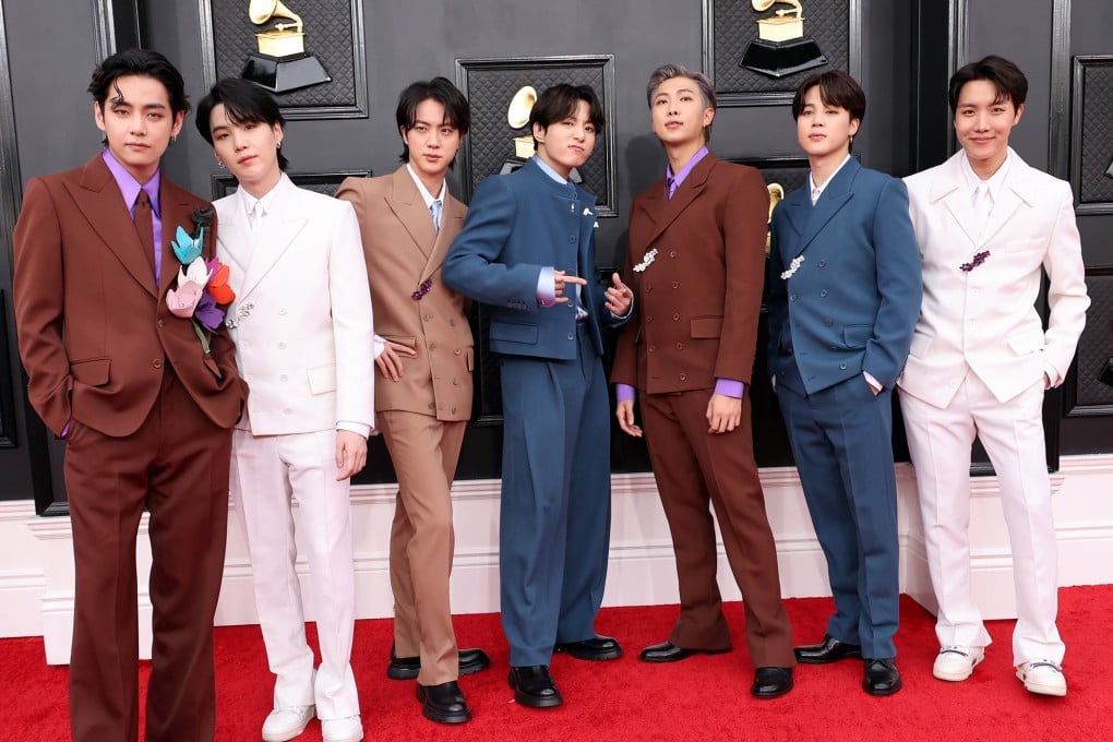 BTS at the 64th Annual Grammy Awards in 2022, in Las Vegas. The K-pop septet are set to return with an album and a world tour in 2026. Photo: TNS